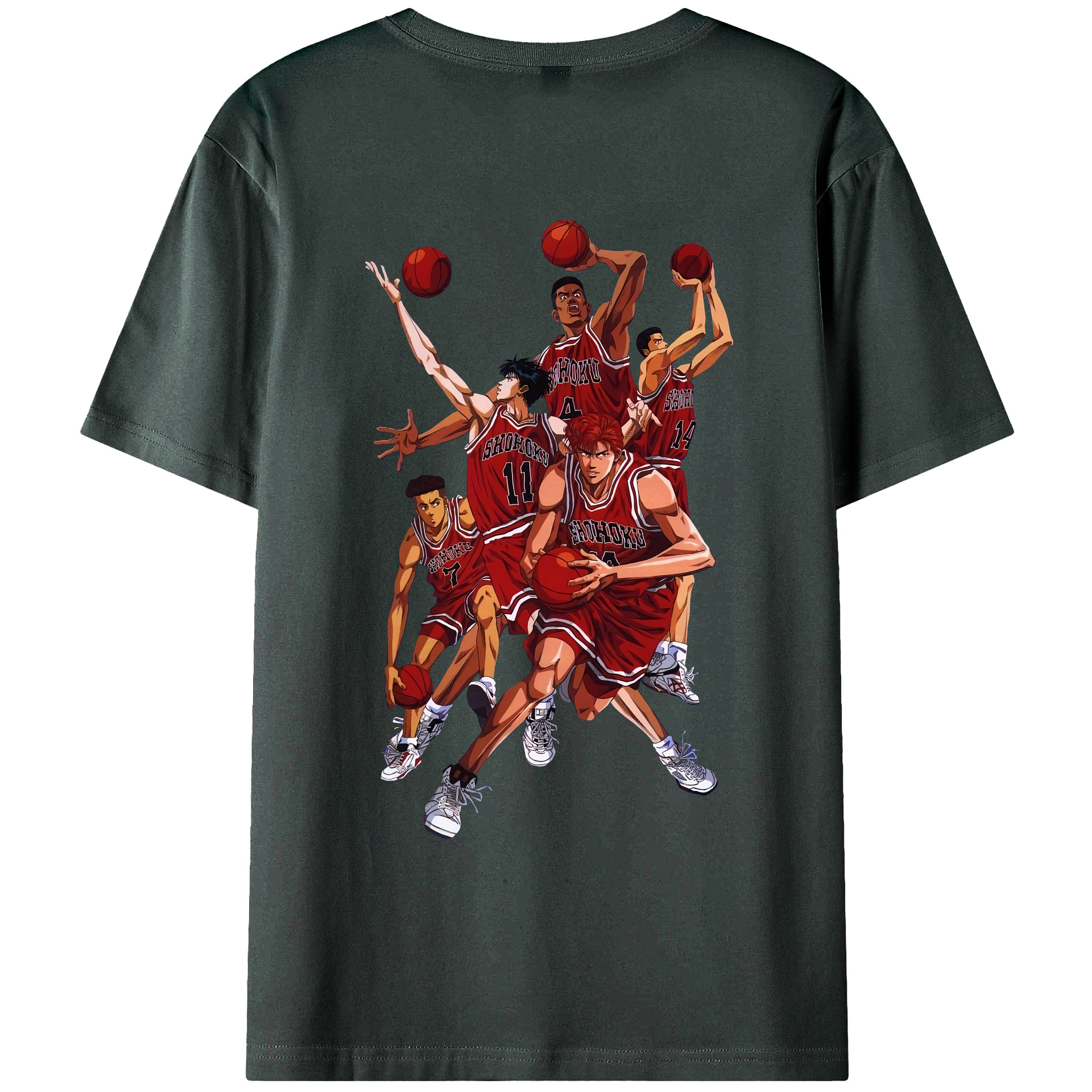 （画像用） SLAM DUNK／スラムダンク 綿100％ メンズ半袖Tシャツ（バックプリント） 通気性